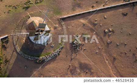 aerial view of windmill. aerial view of windmill. 46528410