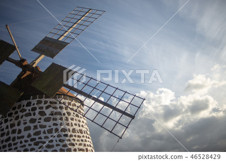 characteristic windmill of fuerteventura characteristic windmill of fuerteventura 46528429