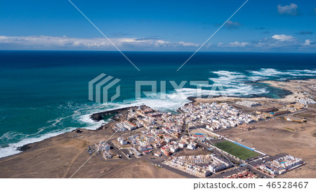 aerial view of El Cotillo bay, fuerteventura. aerial view of El Cotillo bay, fuerteventura. 46528467