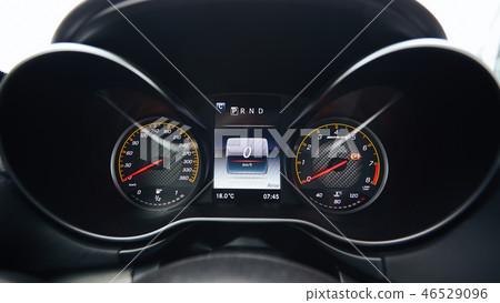 The modern car interior dashboard details. Close up. 46529096