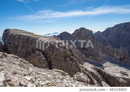 View of the mountain peaks Brenta Dolomites.  46529863