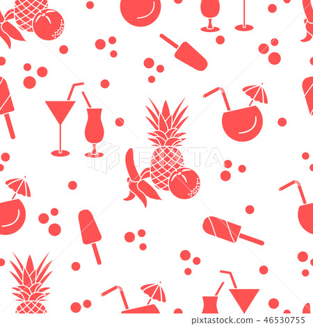 Cocktails, ice cream, pineapple, orange, banana Cocktails, ice cream, pineapple, orange, banana 46530755