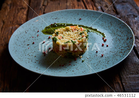 Bulgur with vegetables, healthy, diet tasty dish 46531112