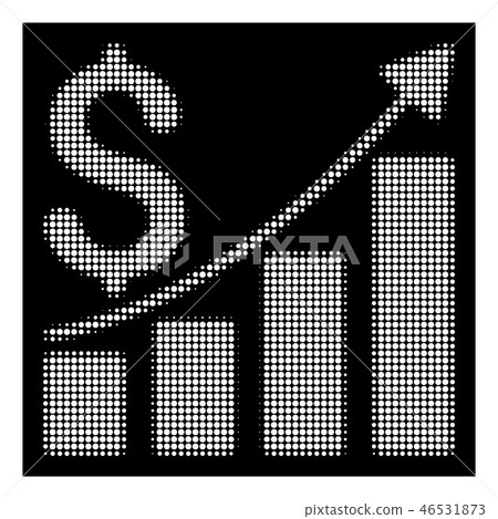 White Halftone Sales Growth Chart Icon White Halftone Sales Growth Chart Icon 46531873