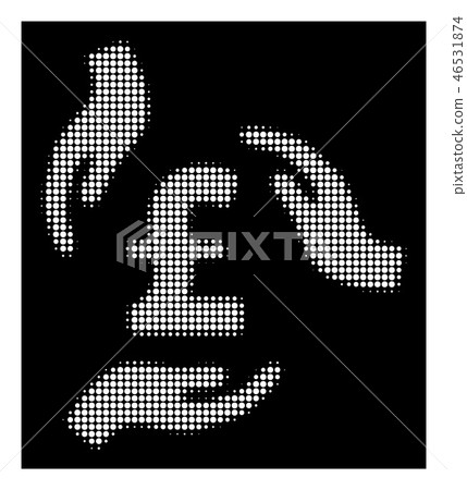 White Halftone Pound Care Hands Icon White Halftone Pound Care Hands Icon 46531874