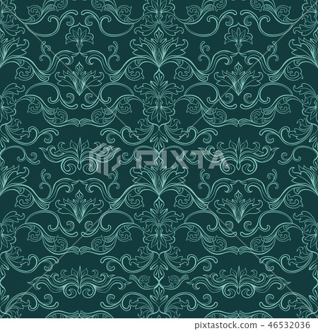 Damask Vector Vintage Seamless Pattern Damask Vector Vintage Seamless Pattern 46532036