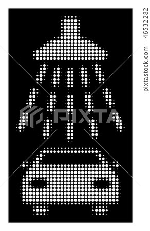 White Halftone Car Shower Icon 46532282