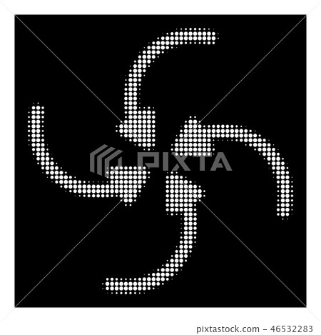 White Halftone Vortex Arrows Icon 46532283