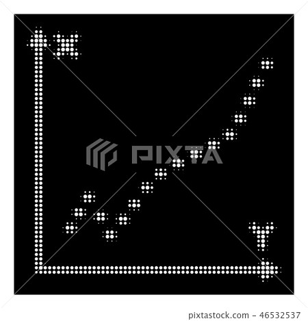 White Halftone Dotted Function Plot Icon - Stock Illustration [46532537 ...