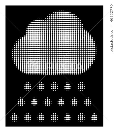 White Halftone Rain Cloud Icon - Stock Illustration [46532770] - PIXTA