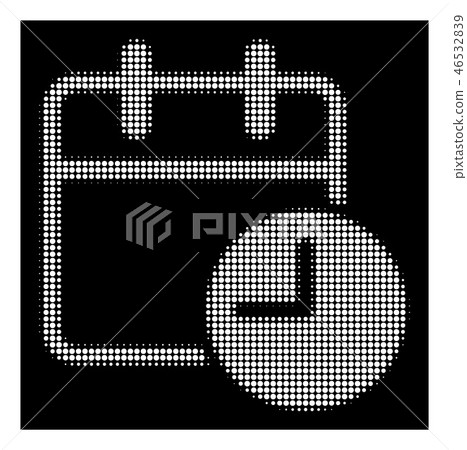 White Halftone Date Time Icon 46532839