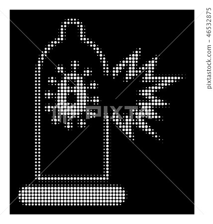 White Halftone Condom Infection Break Icon White Halftone Condom Infection Break Icon 46532875