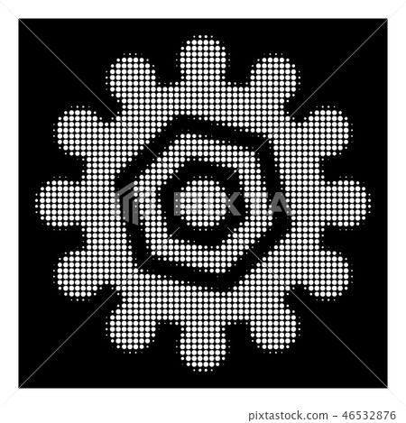 White Halftone Gear Icon White Halftone Gear Icon 46532876