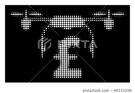 White Halftone Drone Pound Business Icon White Halftone Drone Pound Business Icon 46533206