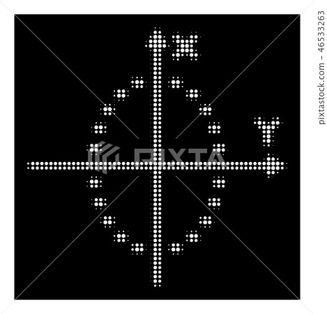 White Halftone Dotted Ellipse Plot Icon - Stock Illustration [46533263 ...