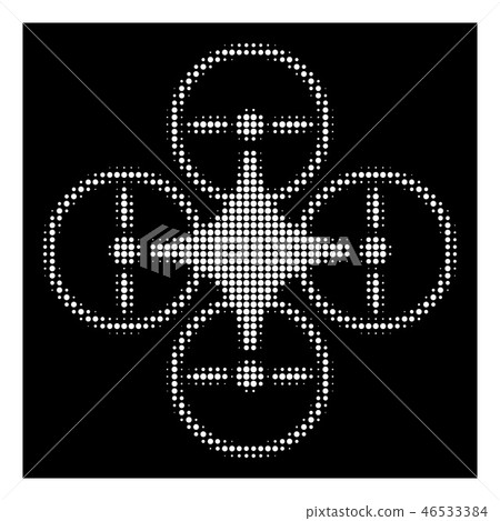 White Halftone Air Copter Icon White Halftone Air Copter Icon 46533384