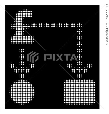 White Halftone Pound Cashflow Icon White Halftone Pound Cashflow Icon 46533943