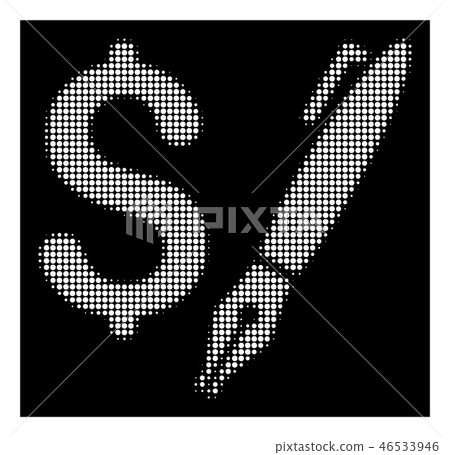 White Halftone Pencil Price Icon White Halftone Pencil Price Icon 46533946