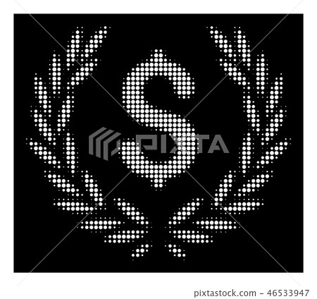 White Halftone Financial Laurel Wreath Icon White Halftone Financial Laurel Wreath Icon 46533947