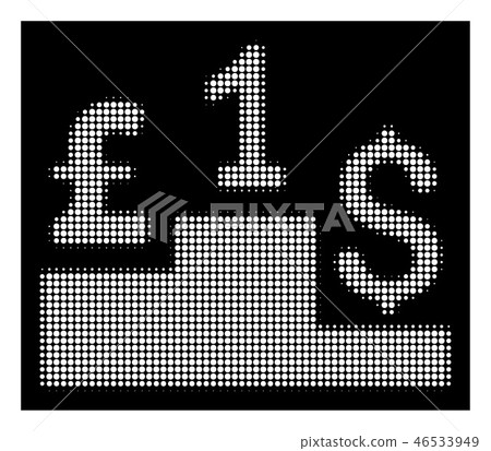 White Halftone Dollar Pound Competition Icon White Halftone Dollar Pound Competition Icon 46533949