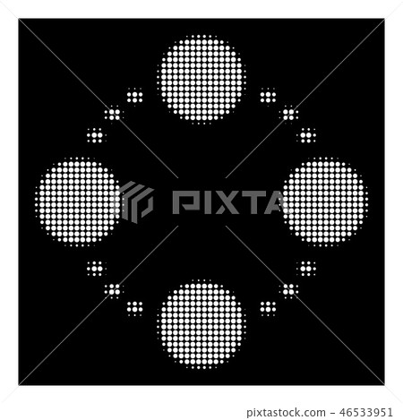 White Halftone Circular Relations Icon White Halftone Circular Relations Icon 46533951