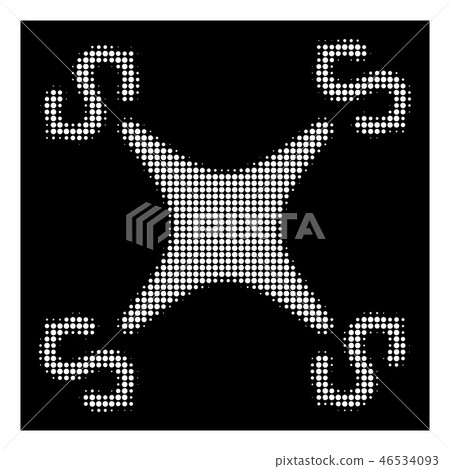 White Halftone Business Drone Icon White Halftone Business Drone Icon 46534093