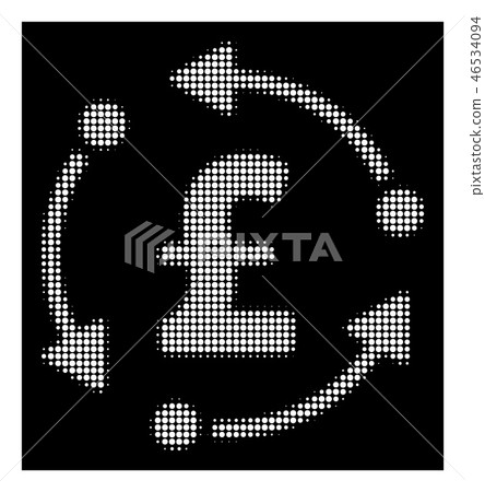 White Halftone Pound Rotation Icon White Halftone Pound Rotation Icon 46534094