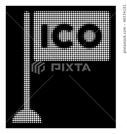 White Halftone ICO Rectangle Flag Icon White Halftone ICO Rectangle Flag Icon 46534181