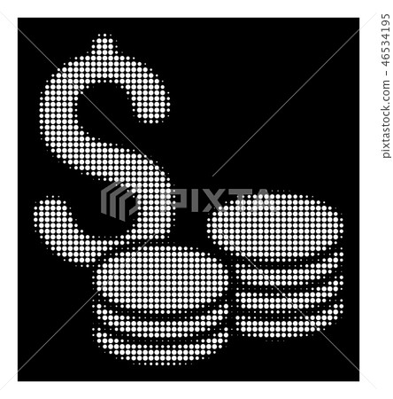 White Halftone Coins Money Icon White Halftone Coins Money Icon 46534195