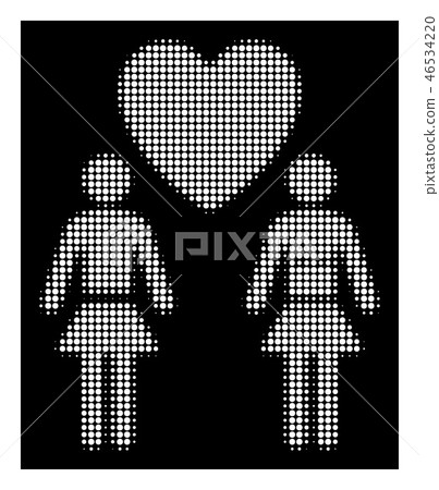 White Halftone Lesbi Love Pair Icon White Halftone Lesbi Love Pair Icon 46534220