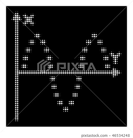 White Halftone Dotted Sinusoid Plot Icon - Stock Illustration [46534248 ...