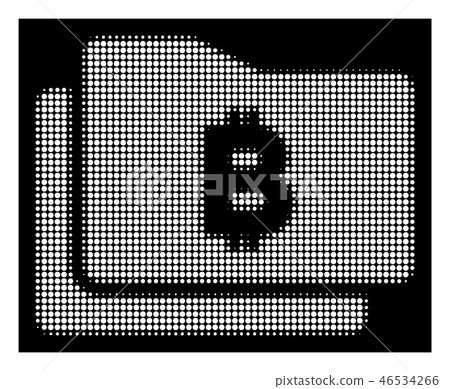 White Halftone Bitcoin Purse Icon 46534266