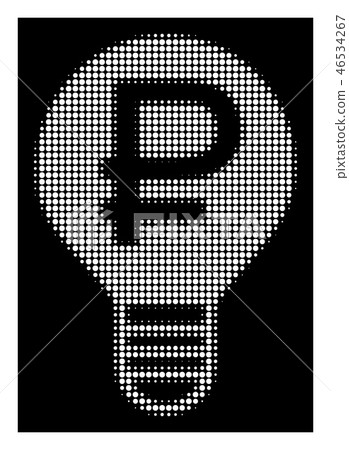 White Halftone Rouble Bulb Icon 46534267