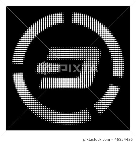 White Halftone Dash Pie Chart Icon White Halftone Dash Pie Chart Icon 46534486