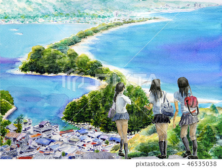 Amanohashidate高中女孩京都觀光學校旅行 46535038
