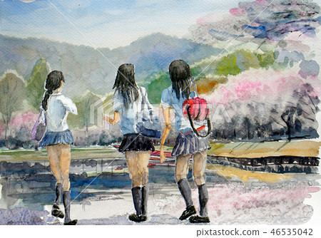 嵐山高中女孩京都觀光學校旅行 嵐山高中女孩京都觀光學校旅行 46535042