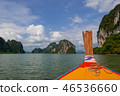 Tropical sea, sky  mountain in summer in Thailand 46536660