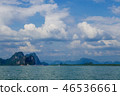 Tropical sea, sky  mountain in summer in Thailand 46536661