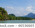 Tropical sea, sky mountain in summer in Thailand 46536665