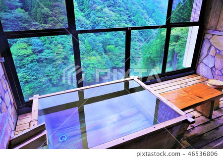 Guest room open-air bath of superb view 46536806