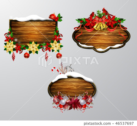 Vector wooden christmas board Vector wooden christmas board 46537697
