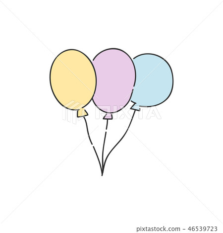 Bunch of colorful helium balloons isolated on... - Stock Illustration ...