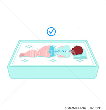 Correct sleeping position with comfortable ergonomic orthopedic mattress. 46539943