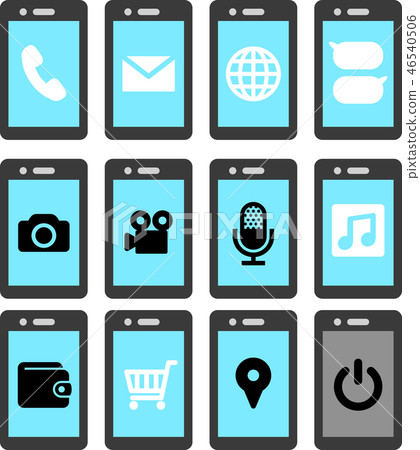 Smartphone function icon set 46540506