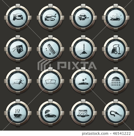 Car wash shower service icons set Car wash shower service icons set 46541222