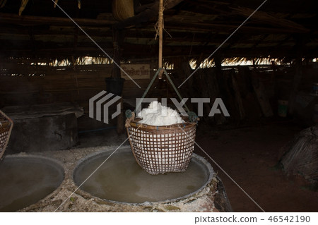 Traditional salt production in Thailand Traditional salt production in Thailand 46542190