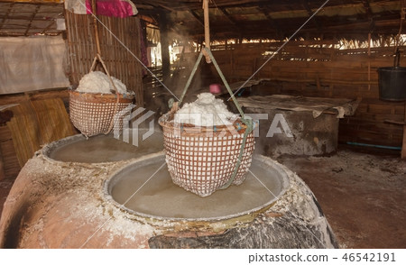 Traditional salt production in Thailand 46542191
