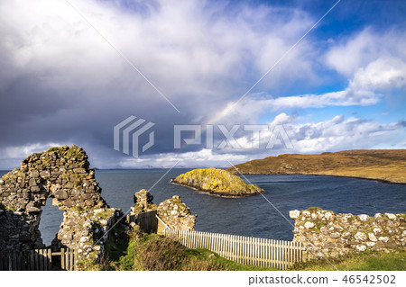 The ruins of Duntulm Castle, Isle of Skye - Scotland The ruins of Duntulm Castle, Isle of Skye - Scotland 46542502