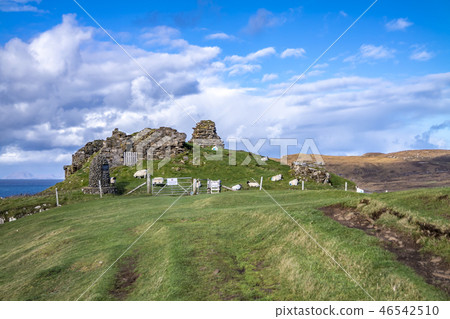 The ruins of Duntulm Castle, Isle of Skye - Scotland The ruins of Duntulm Castle, Isle of Skye - Scotland 46542510