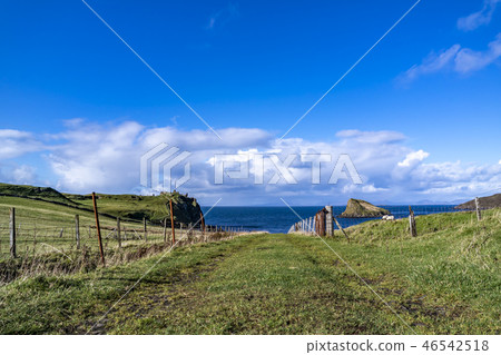 The Tulm Island, Duntulm Bay and the castle ruins on the Isle of Skye - Scotland The Tulm Island, Duntulm Bay and the castle ruins on the Isle of Skye - Scotland 46542518